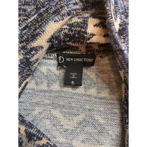 New Directions Tunic Top Small Aztec Print Cowl Neck Boho Southwestern Cozy - Picture 4 of 8